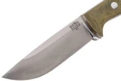 Bark River Bravo 1 A2 Rampless, Green Canvas Micarta, Brown Sheath -Lames Aventure BRK07 111GNC RS 03 bark river brk07 111gnc rs 03