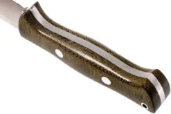 Bark River Bravo 1 A2 Rampless, Green Canvas Micarta, Brown Sheath -Lames Aventure BRK07 111GNC RS 04 bark river brk07 111gnc rs 04