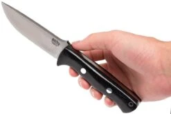 Bark River Bravo 1 CPM 3V, Black Canvas Micarta, Brown Sheath -Lames Aventure BRK07 114BRKC 06 bark river brk07 114brkc 06