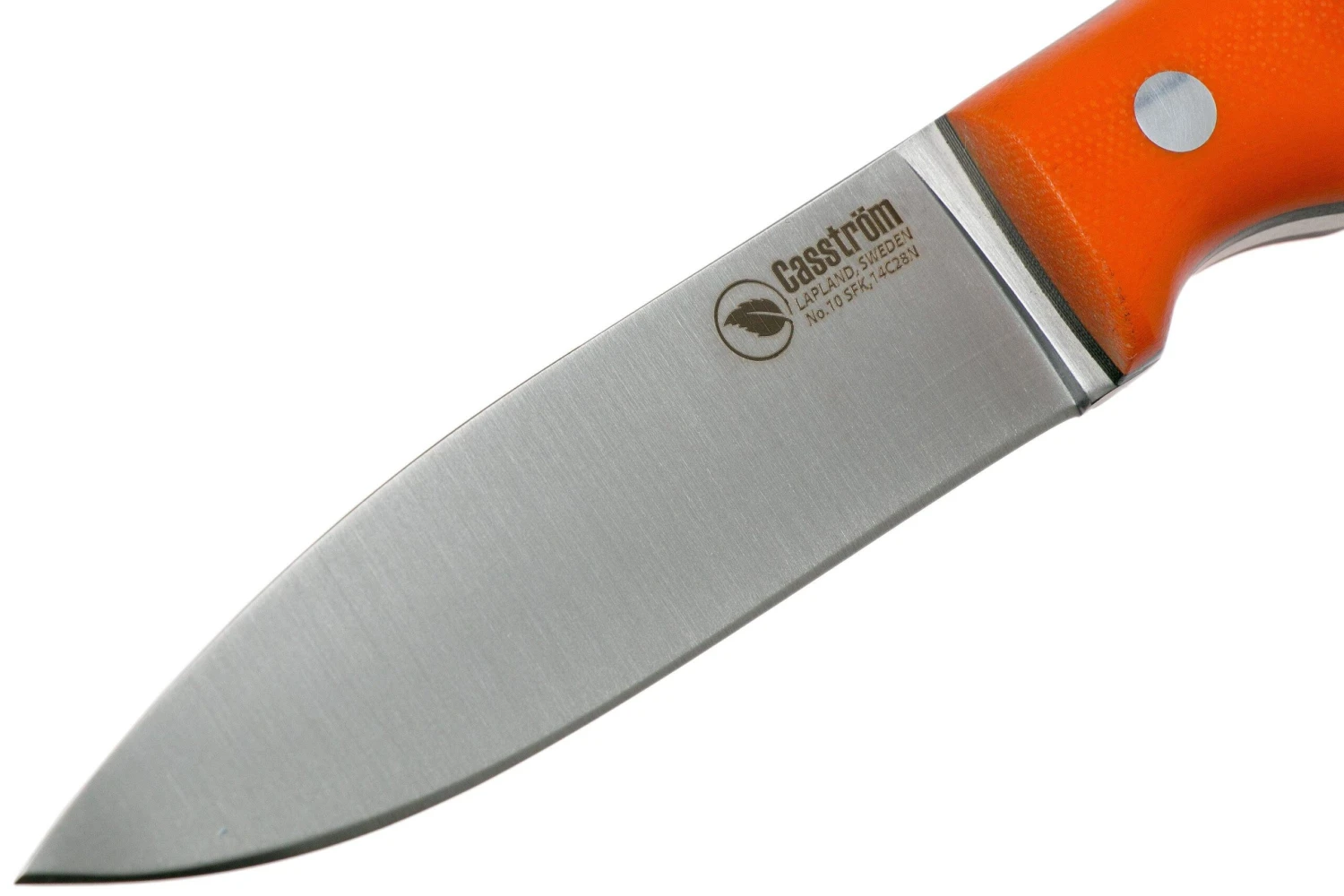 Casström No. 10 Swedish Forest Knife Orange G10, 14C28N Flat Grind 13130 3 Casström No. 10 Swedish Forest Knife Orange G10, 14C28N Flat Grind 13130 – Image 3
