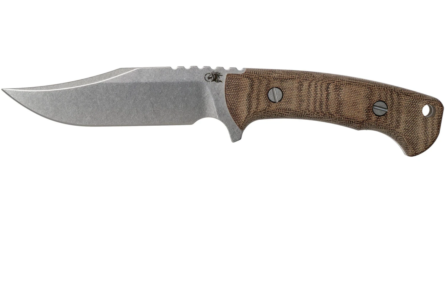 Rick Hinderer Ranch Bowie Natural Canvas Micarta, Stonewashed, Couteau Bowie 1 Rick Hinderer Ranch Bowie Natural Canvas Micarta, Stonewashed, Couteau Bowie
