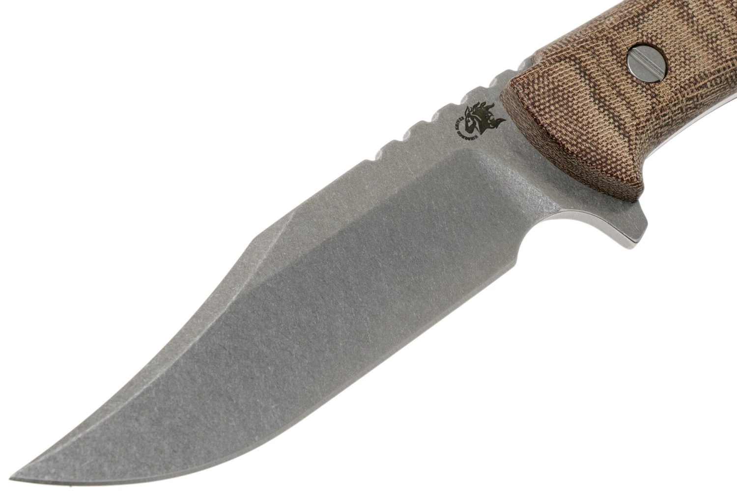 Rick Hinderer Ranch Bowie Natural Canvas Micarta, Stonewashed, Couteau Bowie 3 Rick Hinderer Ranch Bowie Natural Canvas Micarta, Stonewashed, Couteau Bowie – Image 3