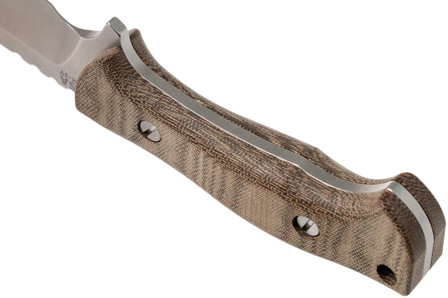 Rick Hinderer Ranch Bowie Natural Canvas Micarta, Stonewashed, Couteau Bowie 4 Rick Hinderer Ranch Bowie Natural Canvas Micarta, Stonewashed, Couteau Bowie – Image 4