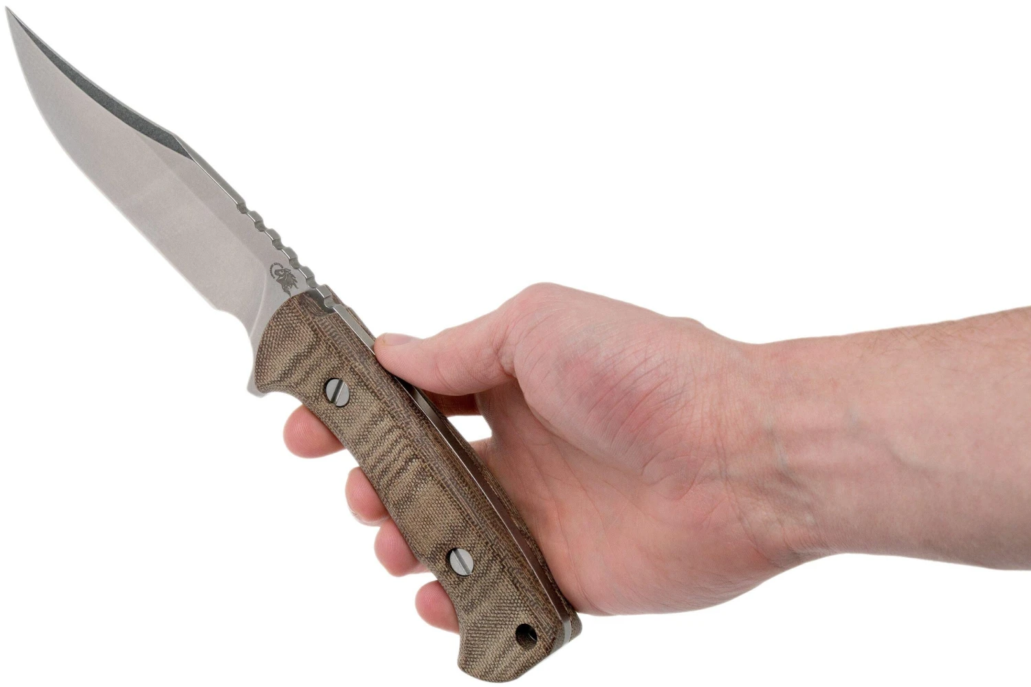 Rick Hinderer Ranch Bowie Natural Canvas Micarta, Stonewashed, Couteau Bowie 6 Rick Hinderer Ranch Bowie Natural Canvas Micarta, Stonewashed, Couteau Bowie – Image 6