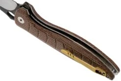 QSP Knife Locust QS117-A Brown Flax Micarta Couteau De Poche -Lames Aventure QS117 A 05 qsp